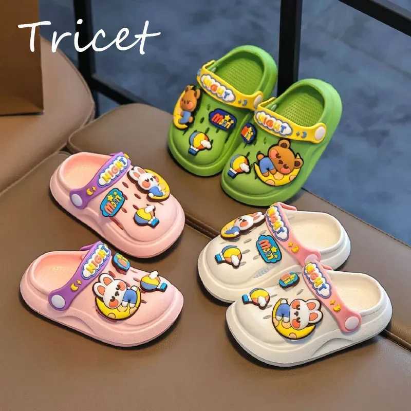 Slipper Cute rabbit bear beach slider suitable for childrens summer soft soled girls boys zippered shoes EVA anti slip childrens slider S25326