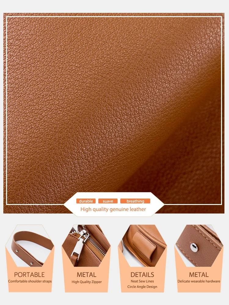 Zency Womens Brown Messenger Bag Soft Leather Fashion Girls Handbag y ner Shoulder Large Capacity Tramp 250326