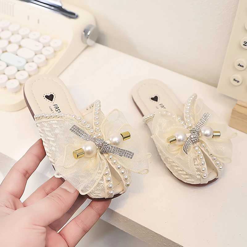 Slipper Summer childrens princess sandals girls lace slippers breathable outdoor wear childrens shoes S25326