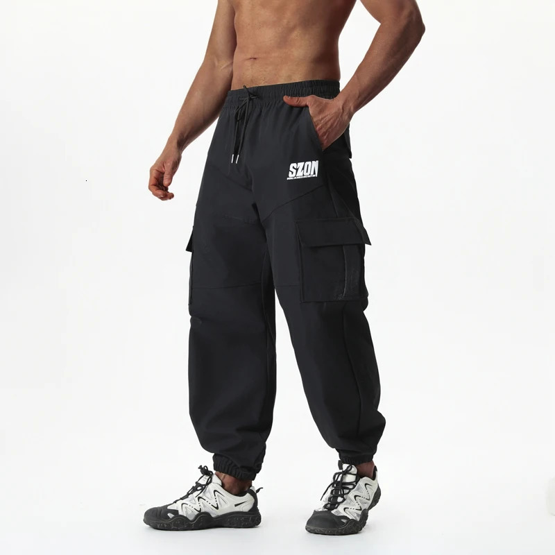 Hip Hop loose cargo pants mens fashionable jogging high street EU size casual streetwear spring and summer drag 250327