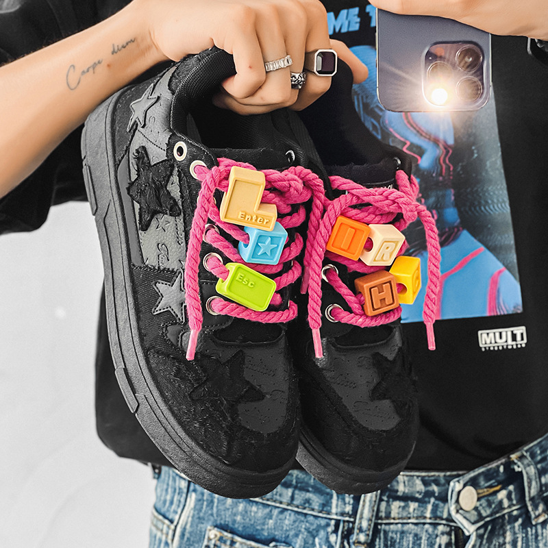 designer shoes 2025 new Spring and autumn star trendy height-increasing fashion sneakers for men and women, national trend niche design sports and lei