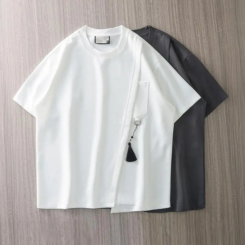 2024 Summer Chinese Style Irregular Heavyweight n Perception Trend Round Neck Fashion Multi Element Fashionable Mens Shorts 250326