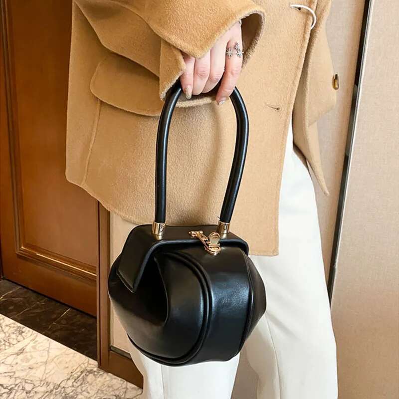 Round Ball Women's Handbag Brand Designer Bowg PU Leather Mini Shoulder Bags Female Purse Fashion Armpit Bag