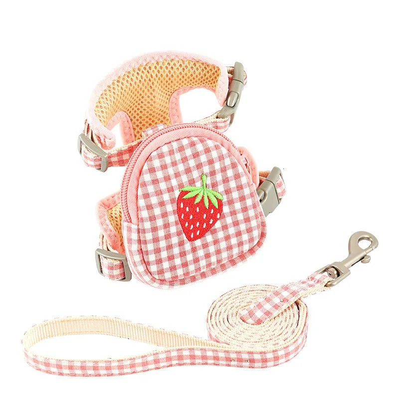Cat Harness with Backpack Prevent Break Free Breathable Chest Strap Pet Traction Rope Set Teddy Mini Dog Walking Pet Supplies 250326