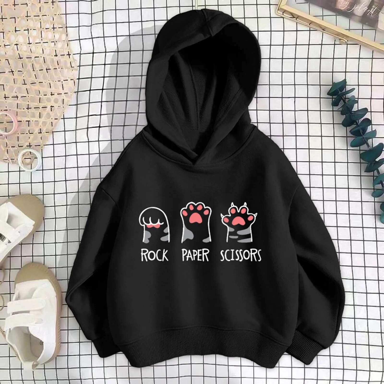 Ddmyshoesvip Cute Print Kids Hoodies Casual Boy Girls Hooded Sweatshirt Spring Autumn Children Hoodie Pullover Top