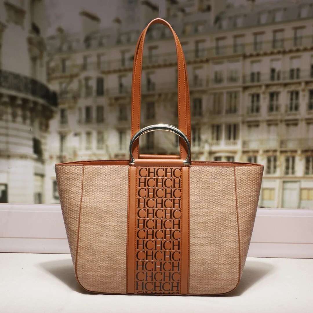 CH Brand Large-Capacity Tote 2025 New Handheld Original Straw Bag Fashion Commuter Shoulder Handbag Women's Bags