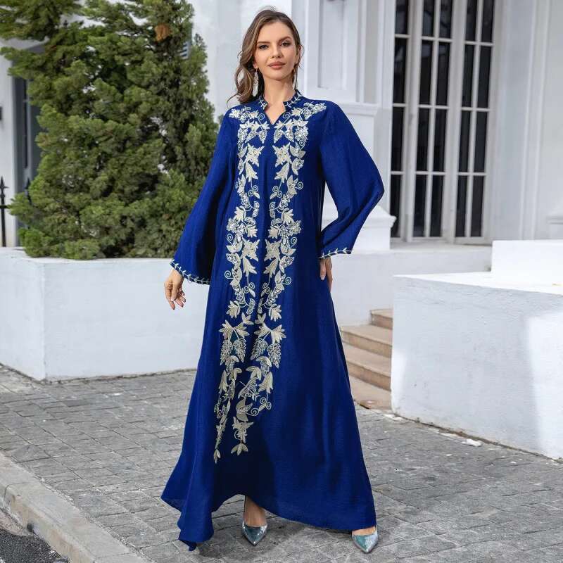 Dongdumaoyi Moslim Midden Oosten Abaya Dameskleding Geborduurde Jurk Avondjurk Dubai W