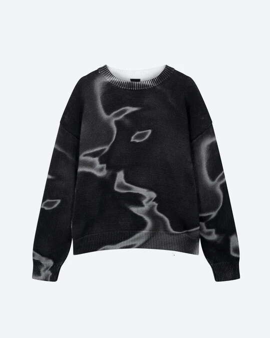 Spring new cartoon Harajuku printed knit for both men and women, Y2K loose fit sweater gift for man