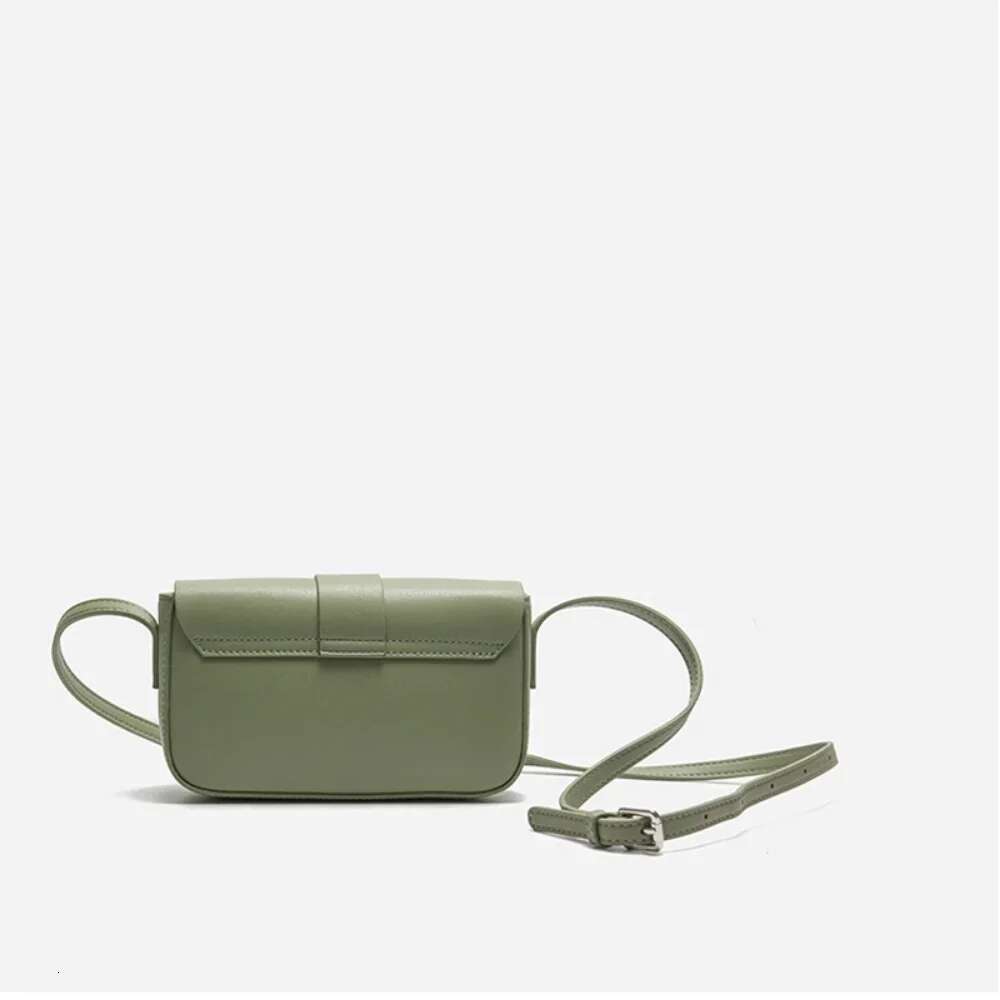 2024 New Spring Ins Chic NAPPA Cowhide Leather Women Crossbody Small Korean Style Simple Shoulder Bag Beige Purse