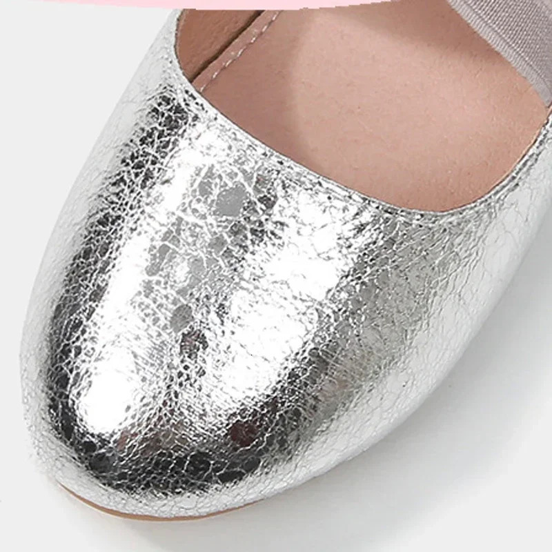 3 To 12 Gold Baby Girl Christmas Shoes Party Performance Ballet Flats Slip on Boat Shoes for Girls Dress Ballerinas Girl Shoe 250326
