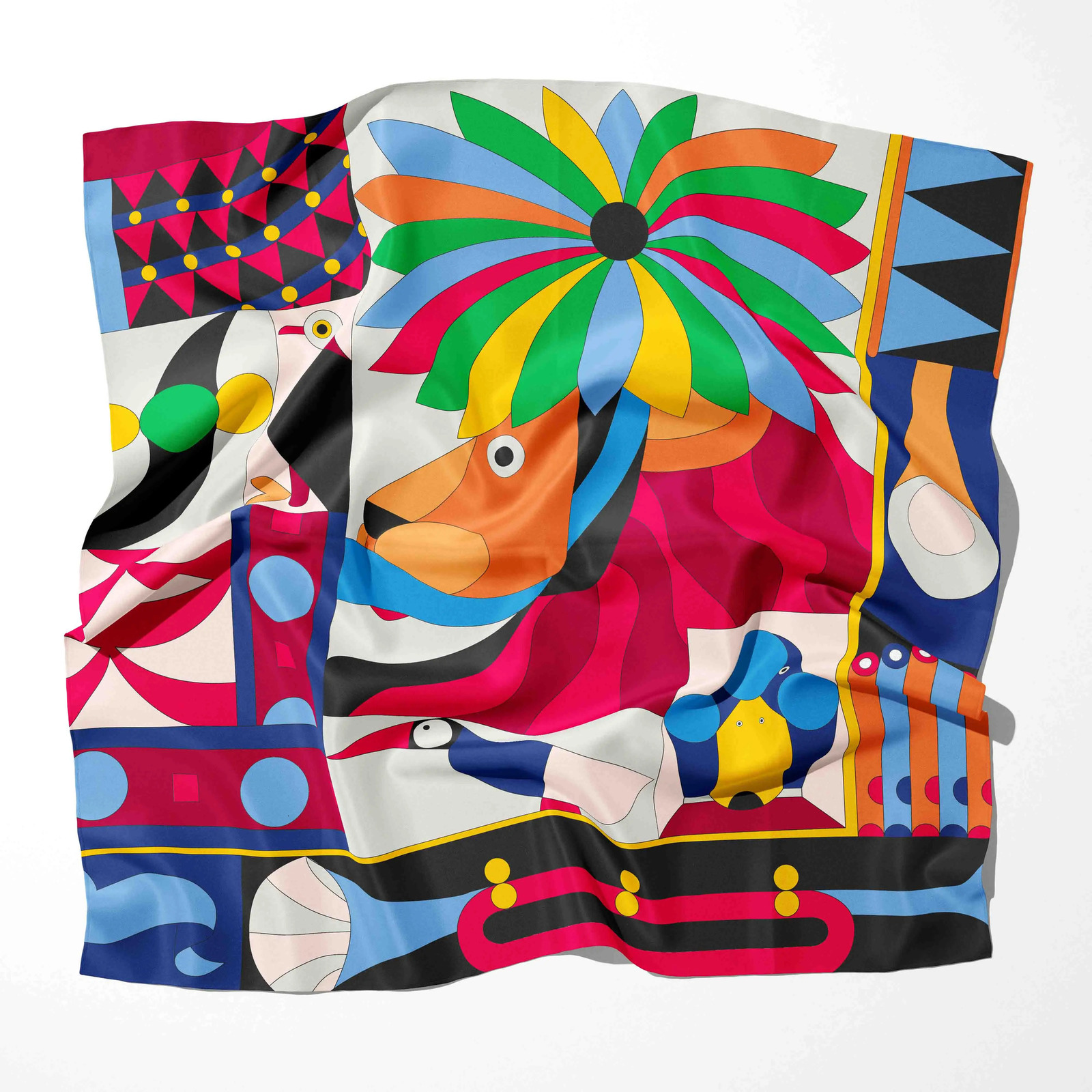 70cm*70cm Headbands Shawls Europe And America Fashion Bandannas Print Kerchief Four Seasons Square Silk Scarves 250322