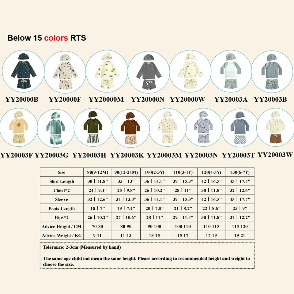 1-7T Summer Kids Boy Swimsuits Vacation Beach Pants Long sleeve Tops with Hat Toddler Sets Fashion Children Surfing Swim Suit 250326