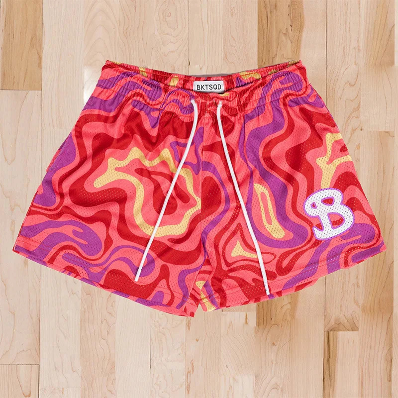 2025 BKTSQD summer mesh basketball shorts mens sweaters quick drying loose sports casual trend running beach 250322