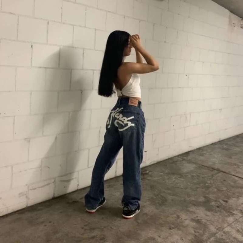 Punk Print Sweatpants Chic Fashion Hip Hop Streetwear Y2k Jogging Pants Women Loose Wide Leg Female Goth Men