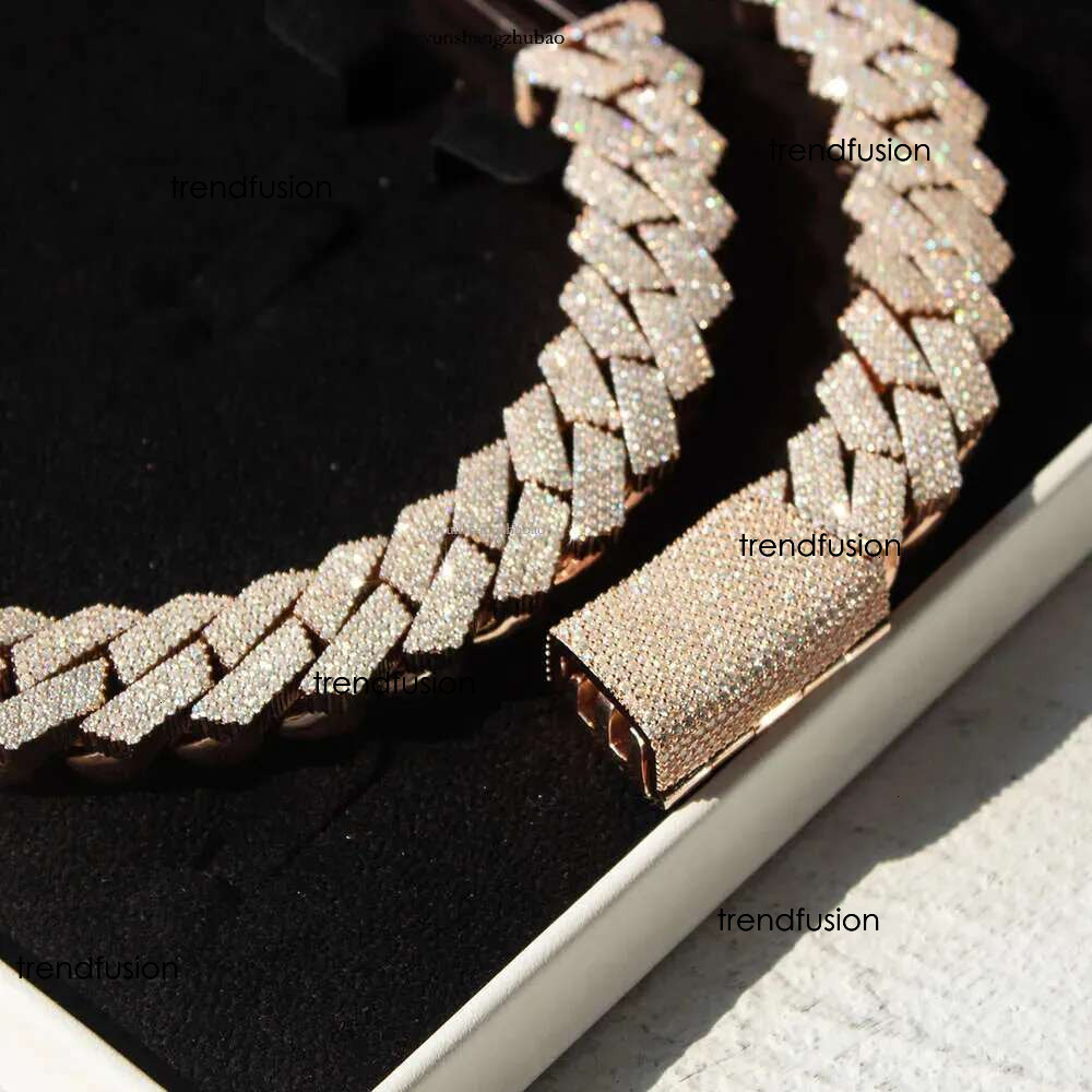 Pendant Necklaces Kibo Custom Hip Hop Necklace Jewelry Vvs Sterg Sier Def 20mm Dia Moissanite 14k Rose Plated Cuban k Chain