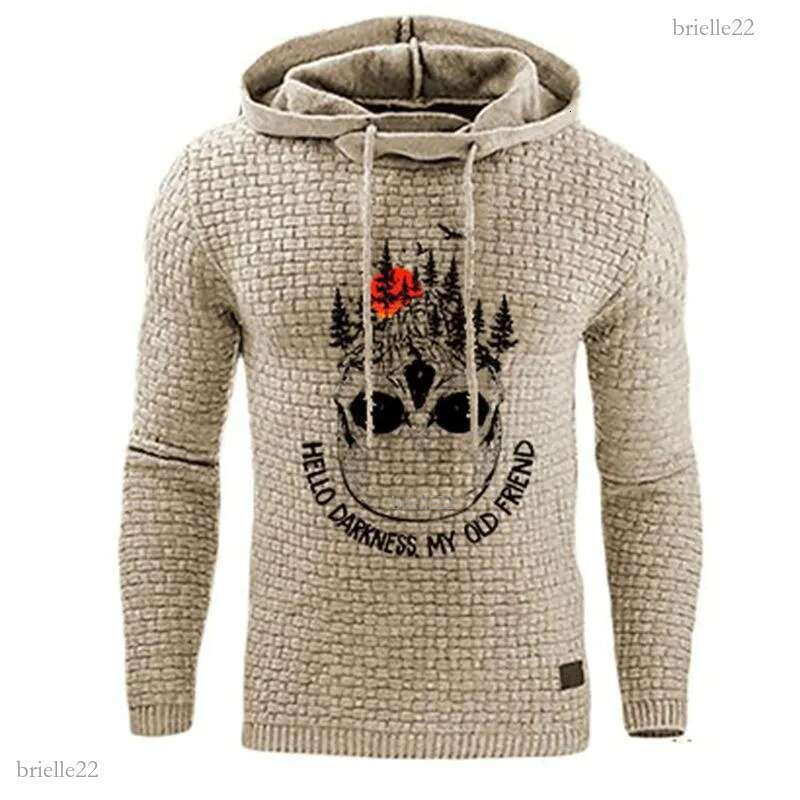 Men's Hoodies & Sweatshirts Casual Goth Men Pullover Letter Skull Print Warm Hooded Sweatshirt Plus Size Halloween Nice Autumn Winter Young