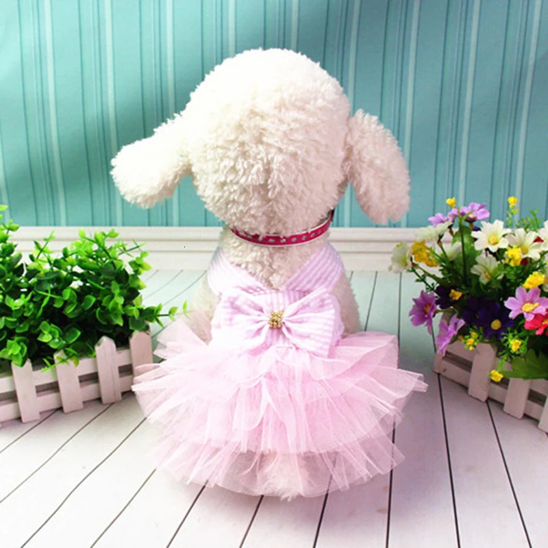 Sweet Bunny Rabbit Skirt Summer Pet Dress for Small Animals Stripe Plaid Puppy Dog Cat mascotas Clothes Clothing estidos perrita 250326