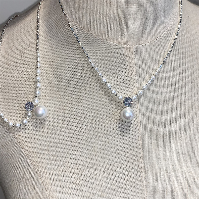 Classic Silver Finish Pearls on a Fine Chain - Timeless Neckwear for Every Occasion