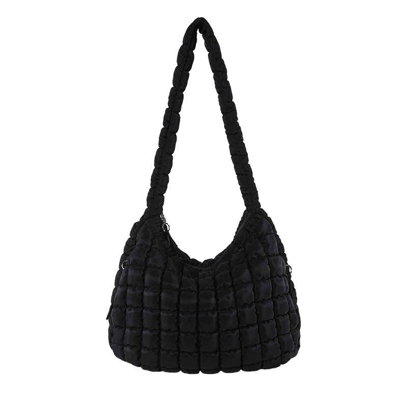 Women's bag fold cloud bag fashion one shoulder hand dumpling bag large capacity down cotton cloud 2025s
