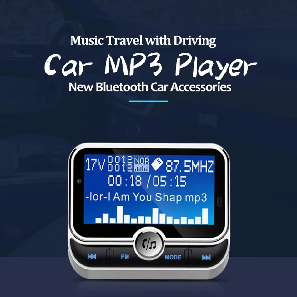 BC32 FM Transmitter Bluetooth Car Kit MP3 Music EQ Player Support Folder Play Wirless Handsfree with 1.8'' LCD Screen