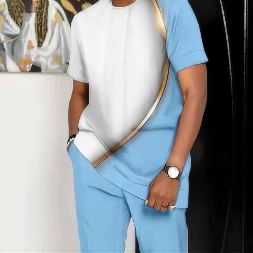 Summer fashion new sportswear mens T-shirt+pants 2-piece set mens oversized clothing Joogers set 3D printed pants setXJ250326