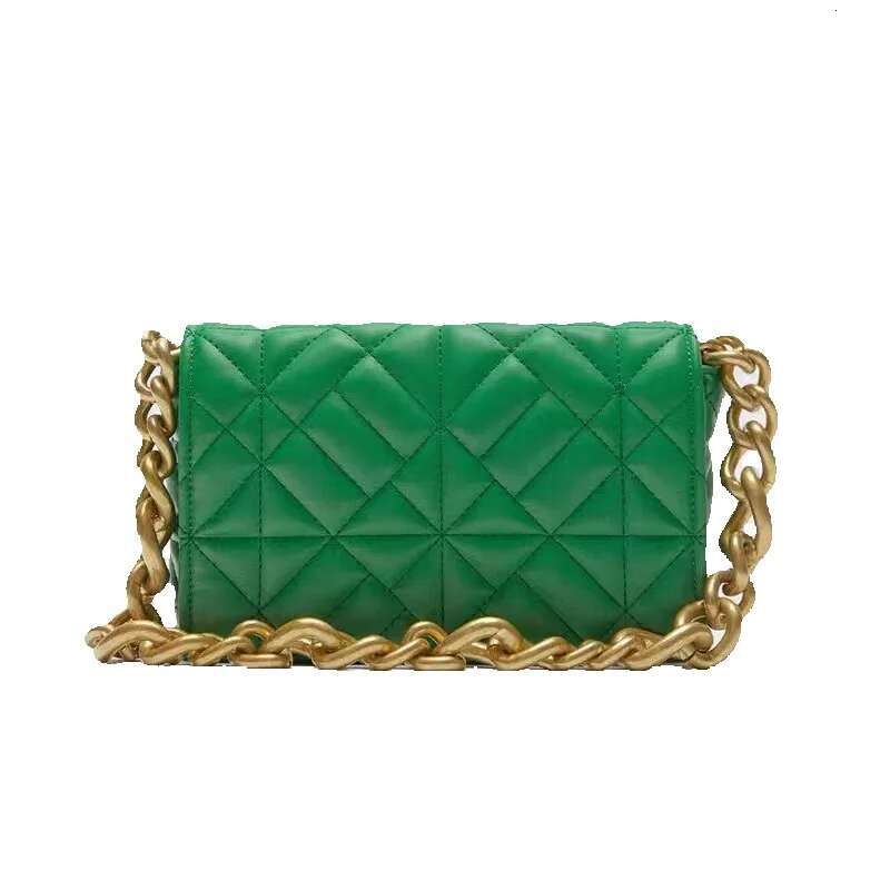 summer Lingge New Versatile Thick Chain Quilted Single Shoulder Rice Embroidered Small Square Bag