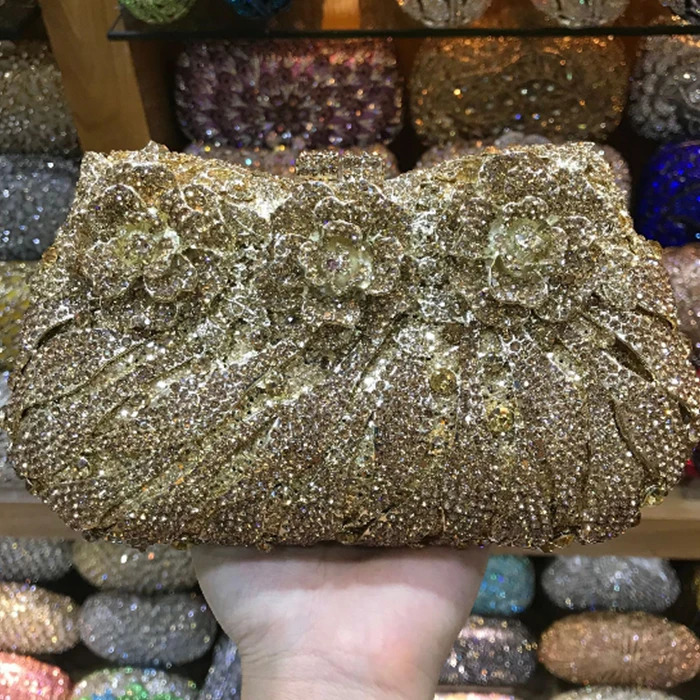 XIYUAN Womens Diamond Handbag Rhinestone Evening Bag Bridal Stone Clutch Wallet Party Wedding 250326