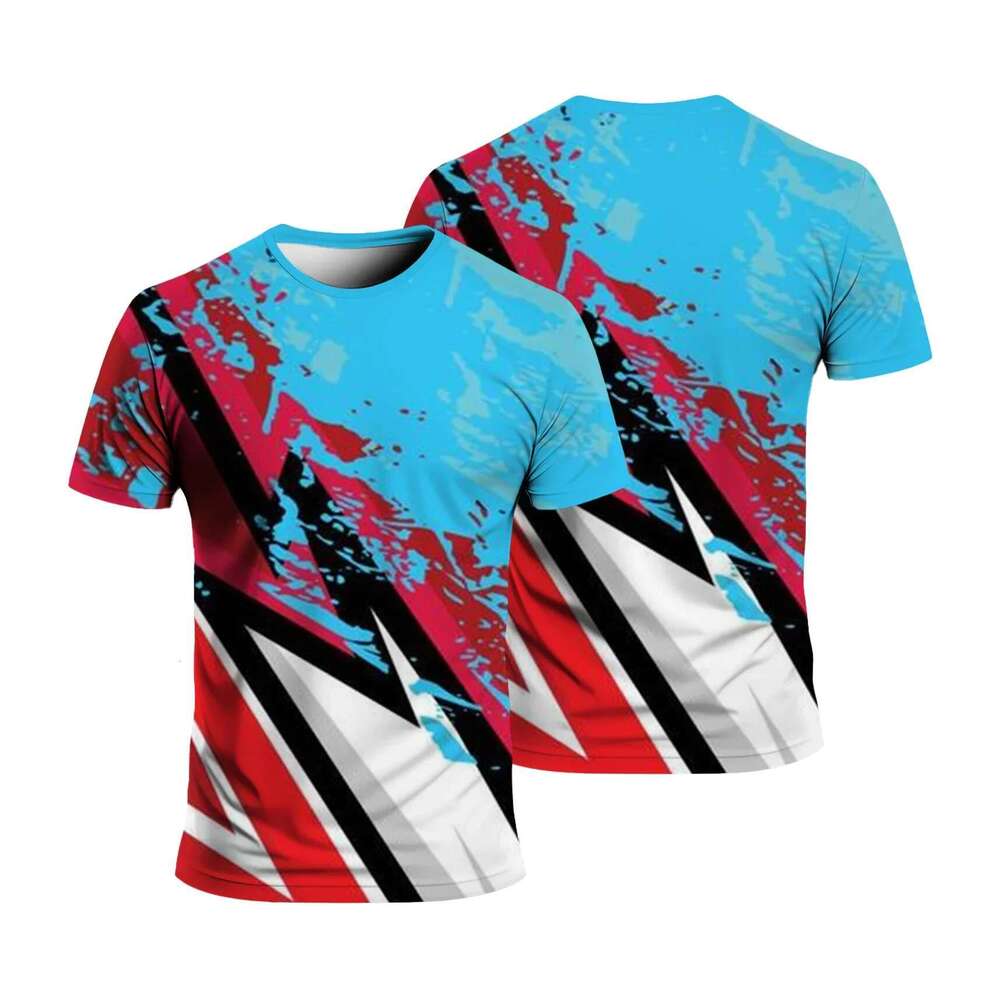 Summer fashion sports quick drying men's and women's loose and comfortable daily casual round neck short sleeved T-shirt can add DIY logo to