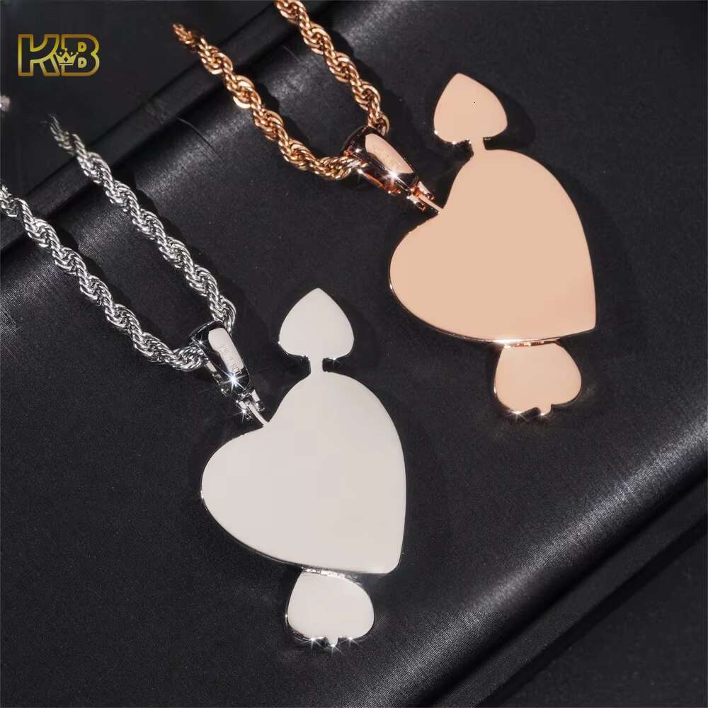 Iced Out Arrow Heart 925 Sterling Silver Iced Custom Moissanite Hip Hop Fashion Pendant for Tennis Chain