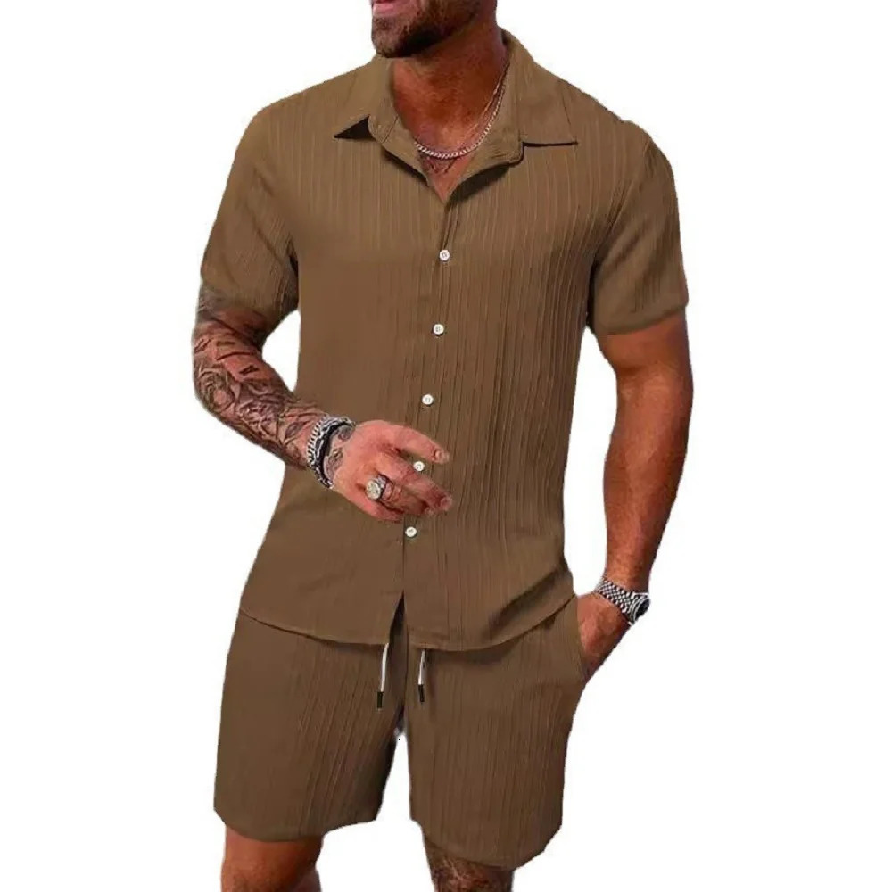 Summer Mens Striped Polo Casual Loose Breathable Sweatshirt Absorbed Short Sleeve Sportswear 250327