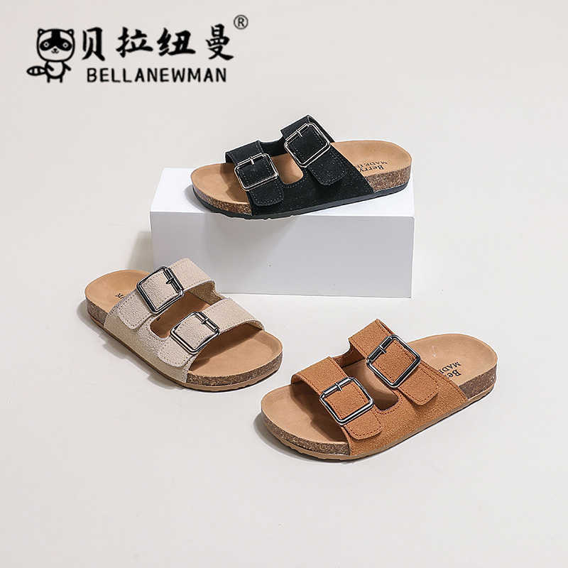 Slipper Boken shoes for boys cork sandals 2025 summer new style for childrens indoor and outdoor sandals medium and large childrens straight drag S253