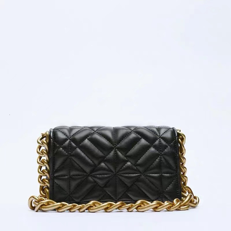 summer Lingge New Versatile Thick Chain Quilted Single Shoulder Rice Embroidered Small Square Bag