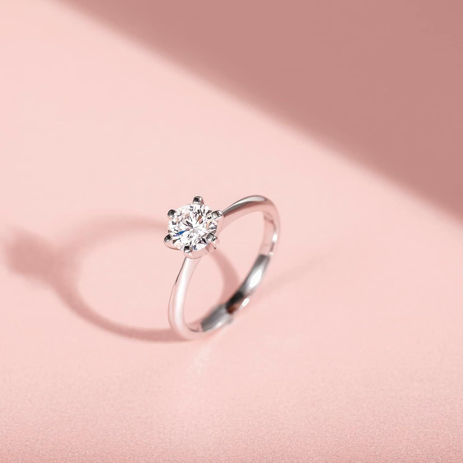 1.5 CT Moissanite Engagement Rings for Women D Color VVS1 Clarity 925 Sterling Silver Round Cut Halo Moissanite Wedding Promise Band Rings Size 4-10