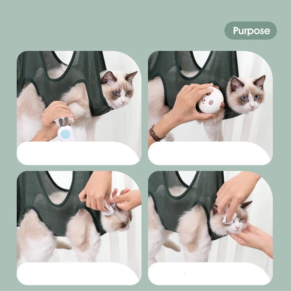Pet Fixed Hanging Bag Cat Grooming Cut Nails Anti Scratch Bite Fixed Bag Cat Dog Grooming Hammock Restraint Bag Pet Supplies 250326