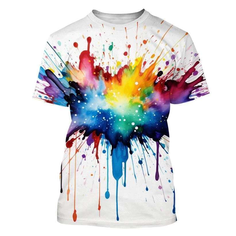 Men s and women T shirts casual fashion D printed starry sky Harajuku style