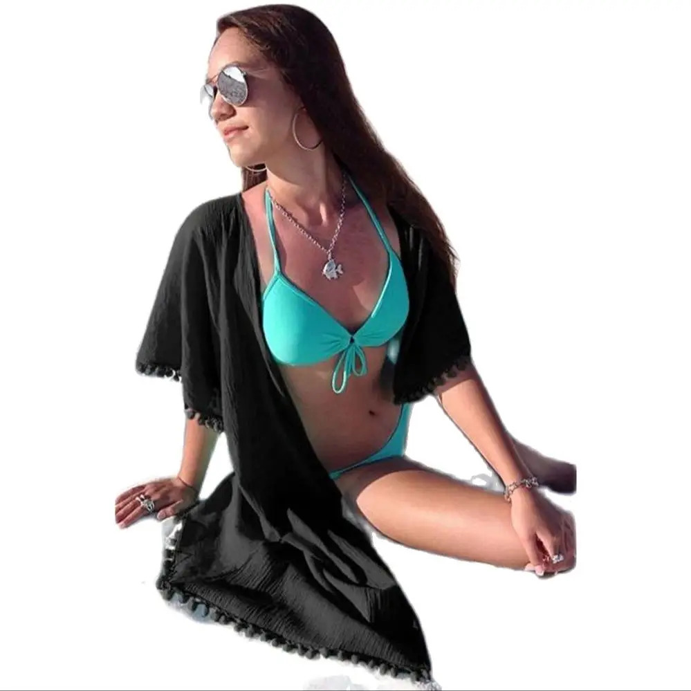 summer cardigan cape 2024 hollow knitted womens beach wear sun protection 250326