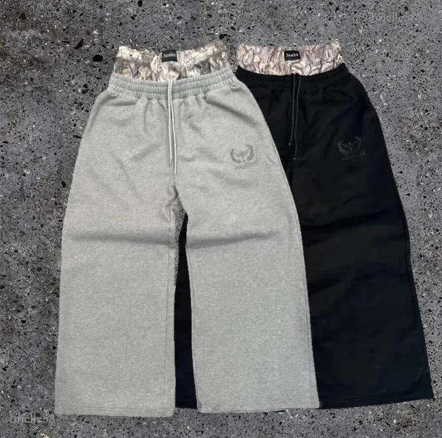 Sweatpants Mens Pants Designers Streetwear Wide Leg Retro Double Waisted Sweat Embroidered Camouflage Pattern Trend Casual Unisex Baggy Comfortable