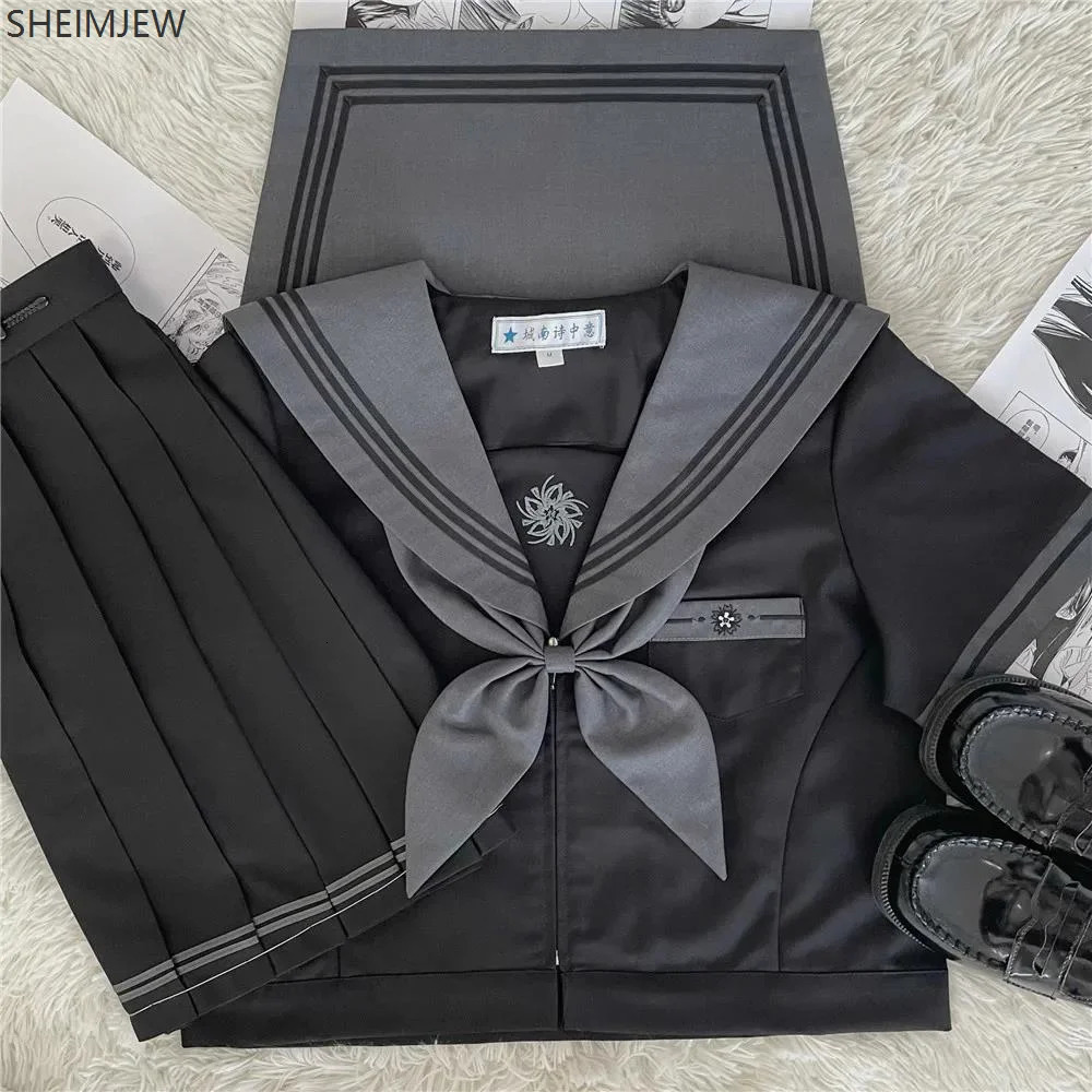 Japanese Sailor Set Cute Girl Jk Uniform Dark Bad Mid Autumn and Winter College Style High School Student 250326