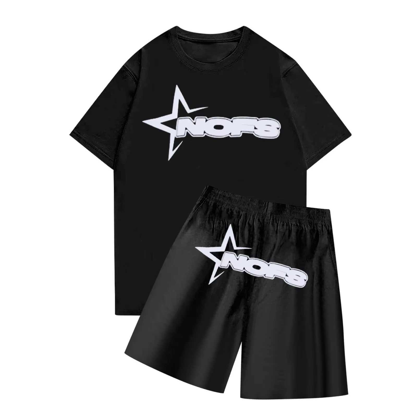 2025 mens casual Nofs printed short sleeved round neck floral top and shorts set fashionable mens clothingXJ250326