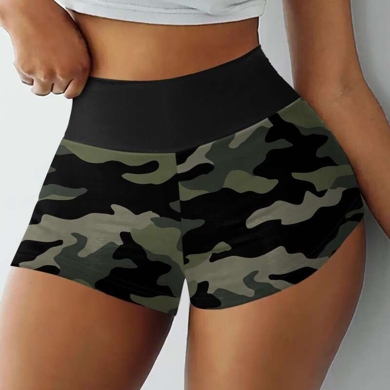 Women Yoga Pants Yoga Fitness With Back Print Summer High Waist Sports Shorts