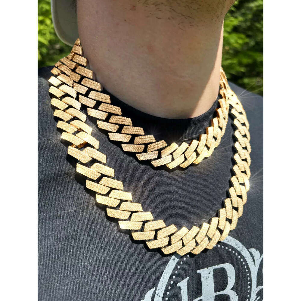 20mm Necklace Moissanite Sterg Sier Cuban k Chain shine now