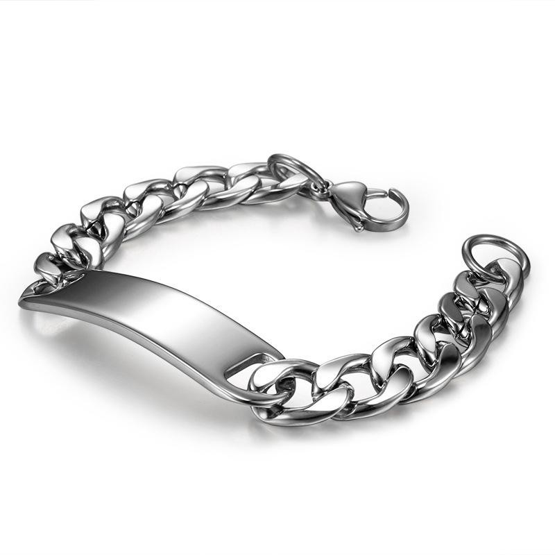 Mighty 10mm * 21cm men's titanium steel curved bracelet