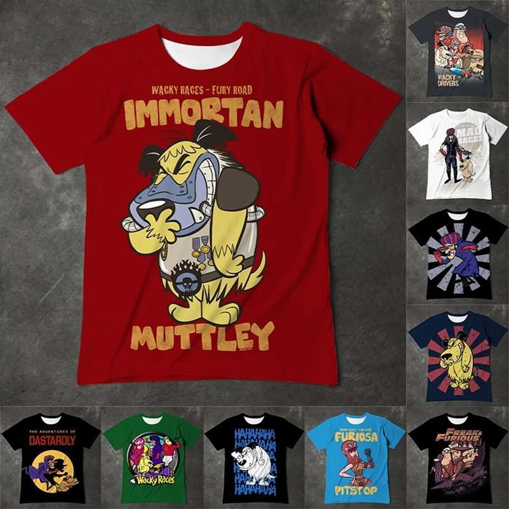 Short sleeved T shirt summer fashion trend cute cartoon pattern D printing casual and comfortable
