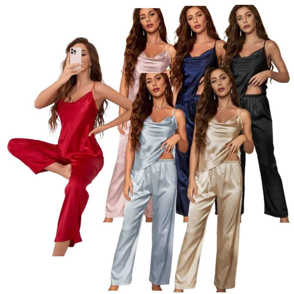 Custom Sets Silk Nightgown Sexy Pijama Sleeveless Dressing Gown For Women
