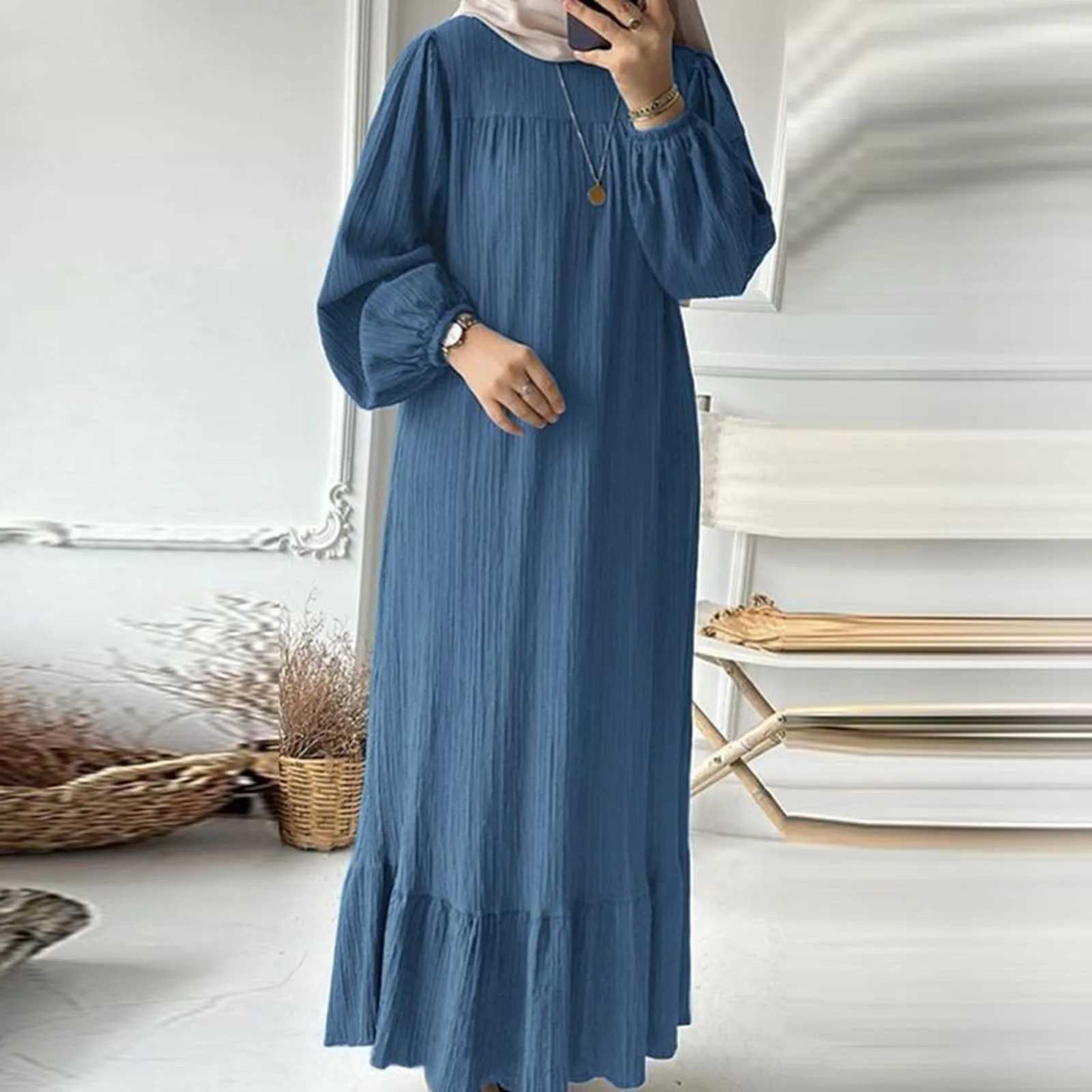 Eid Khimar Long Slve Abaya Dubai Turkey Islam Muslim Oversized Robe Kaftan Modest Dress For Women Ka Damen X2505141