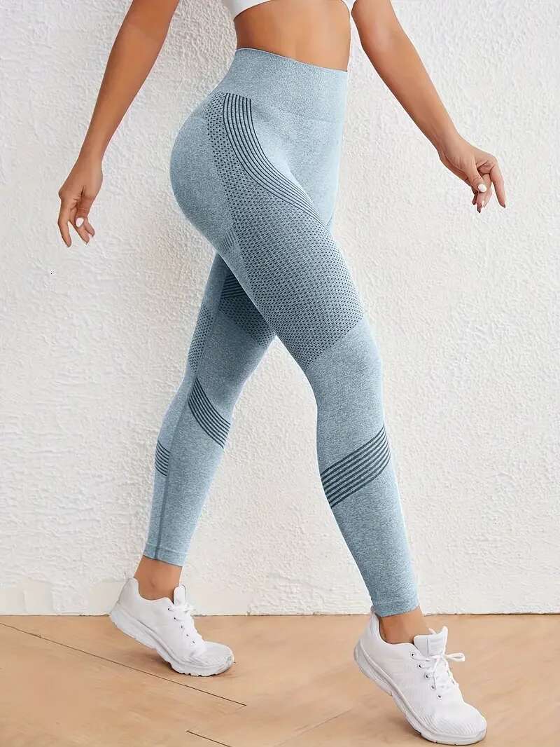 Solid color fiess sports high elastic tummy control yoga pants, women's sportswear