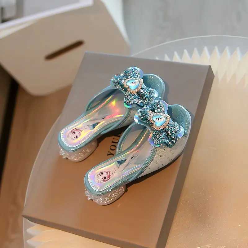 Slipper Summer girls sandals frozen Elsa princess shoes girls crystal shoes childrens high heels fashion party shoes size 36 S25326