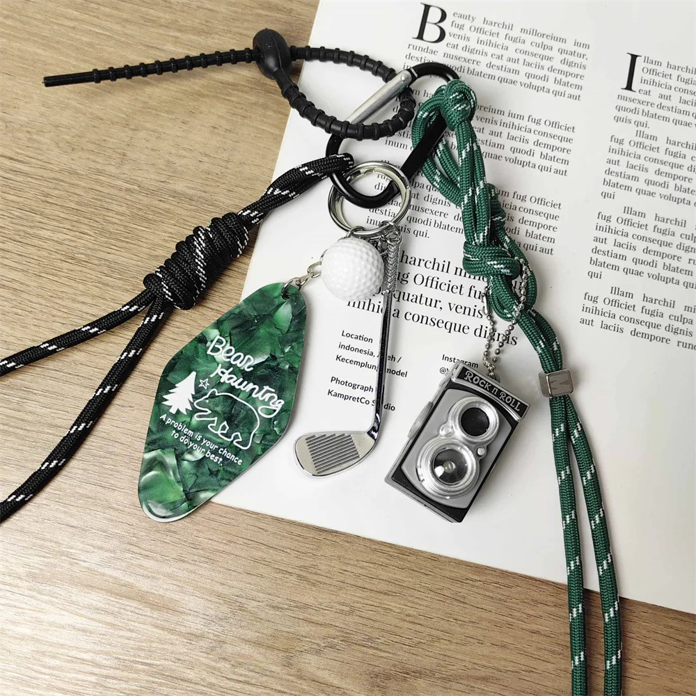 Ins keychain DIY handmade baby pendant Camera woven rope multi-element decoration Romantic Gift250325