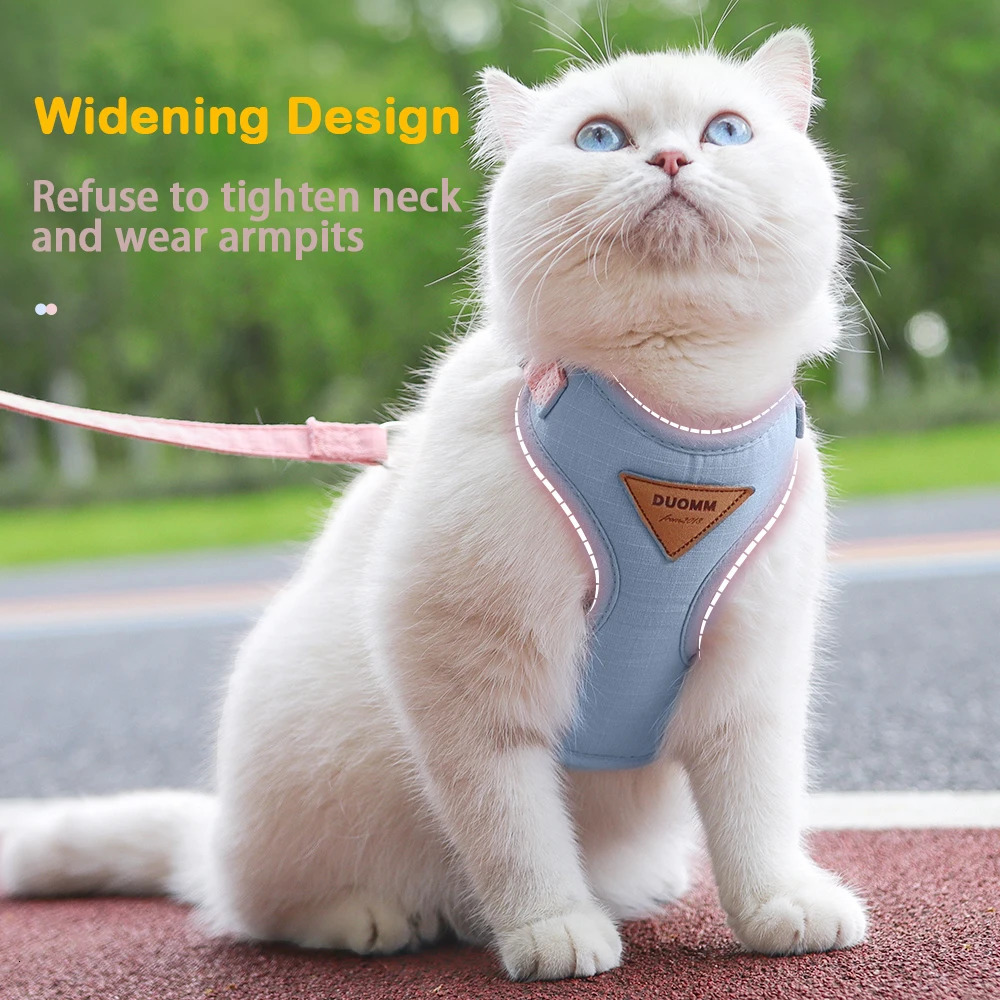 Cat Harness Leash Set Adjustable Puppy Harness Vest Escape Proof Kitten Chest Strap Chihuahua Pug Outdoor Walking Lead Leash 250326