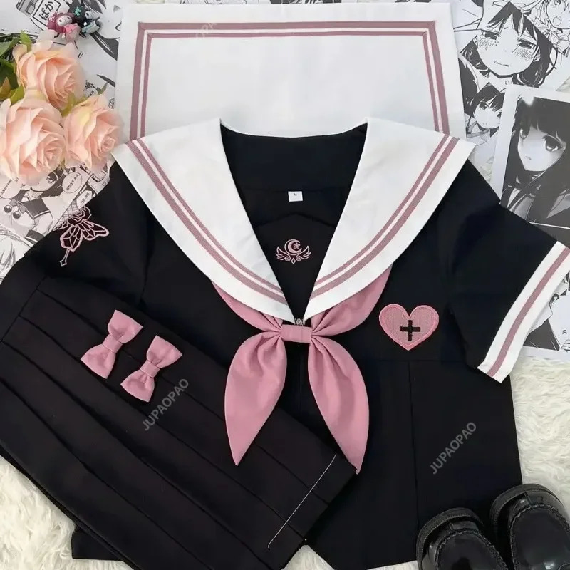 JK Korean Uniform Japanese Student Folding Academy Style School Costume Female Sailor Role Playing Japan 250326